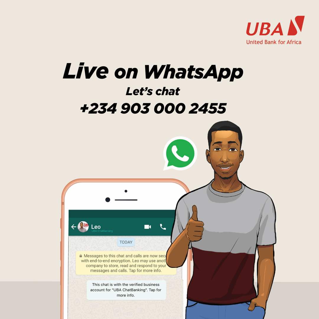 UBA becomes the first Nigerian bank to launch on Whatsapp
