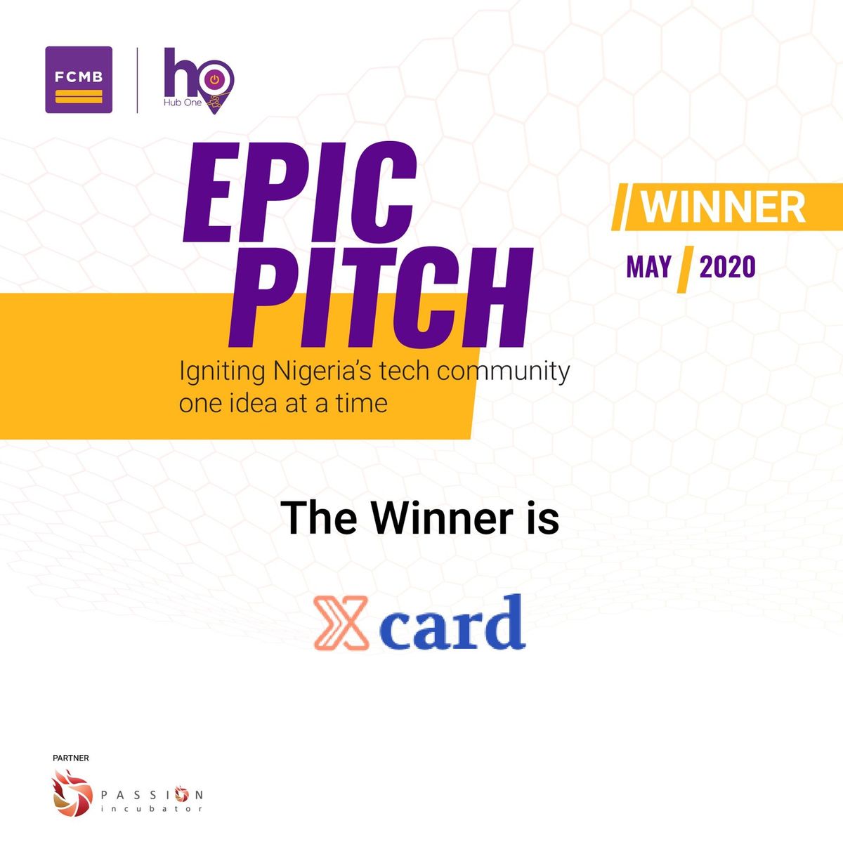 Xcard wins $300 grant and partnership with FCMB from EPIC Pitch