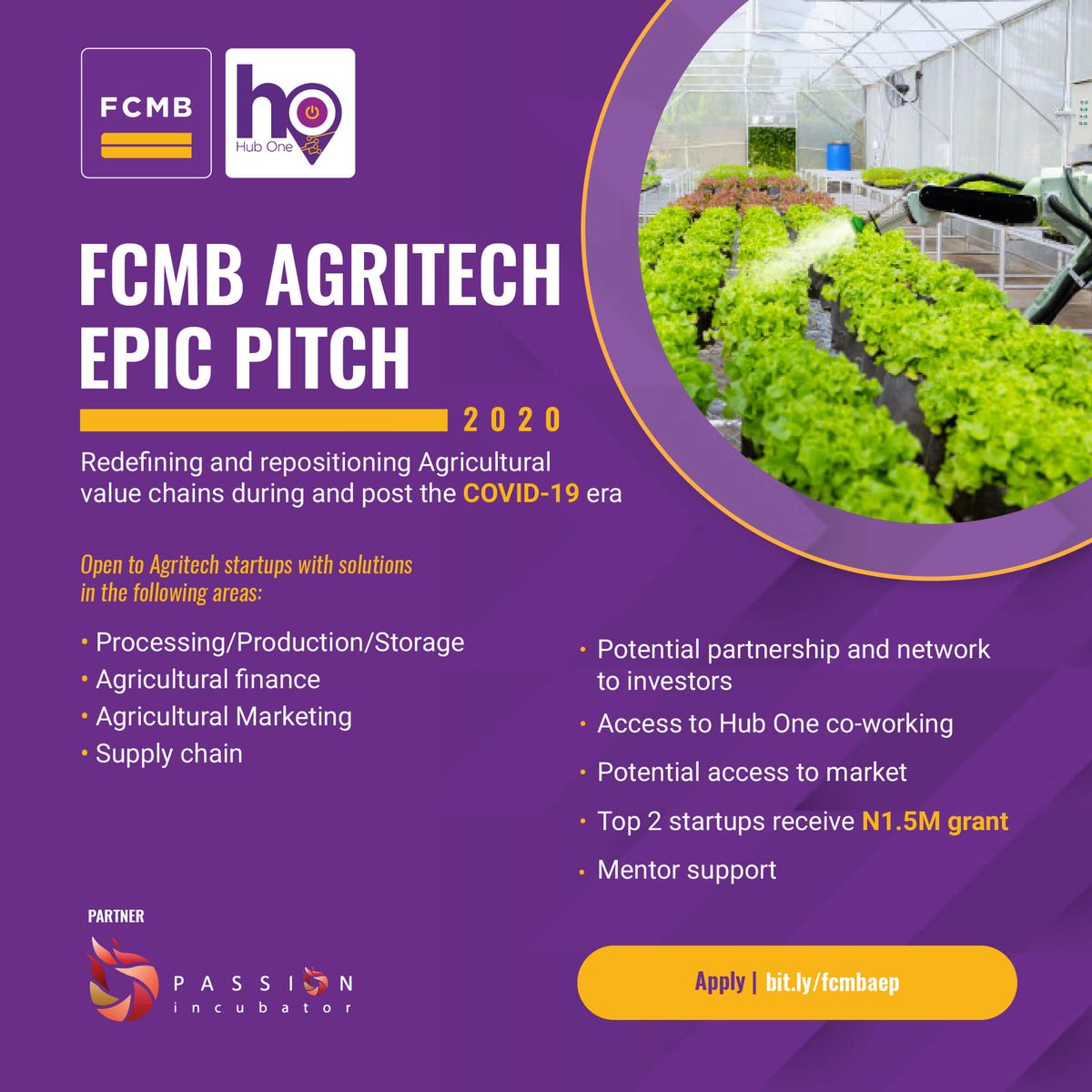FCMB and Passion Incubator launch Agritech EPIC Pitch