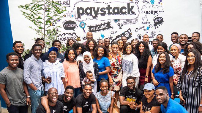 Picture supplied by YC showing people at Paystack's Lagos office