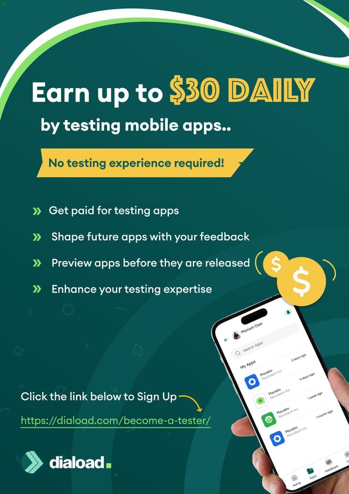 Earn money by testing mobile apps in the Diaload Tester Pool program