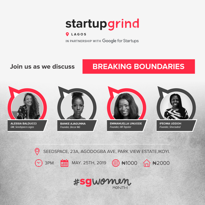 Startup Grind Lagos will be celebrating women entrepreneurs on May 25