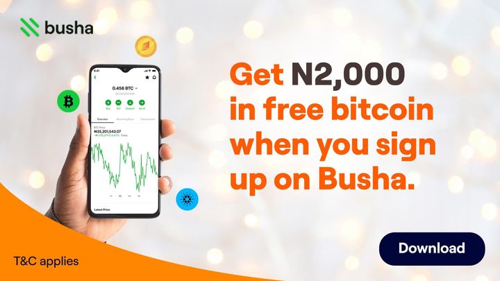 Sign up on Busha and receive free bitcoin